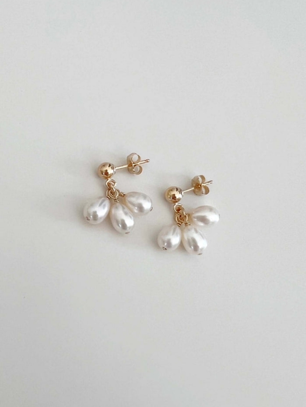 Free People Petals Post Back Pearl Earrings